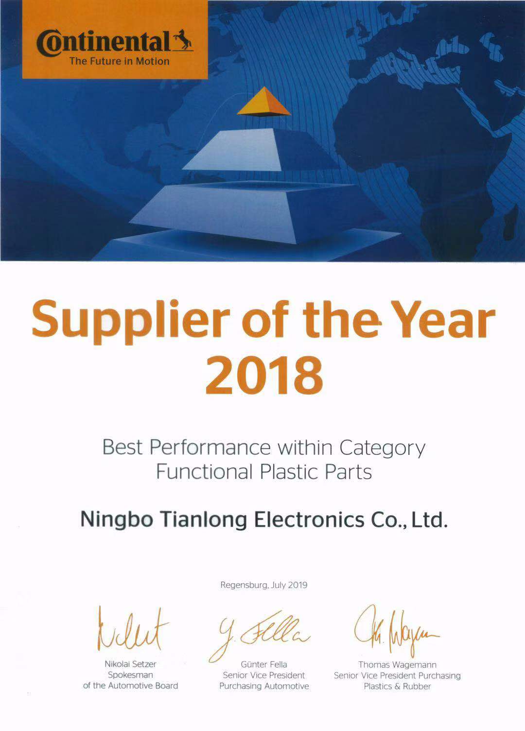 Supplier of the Year - Conti 2018